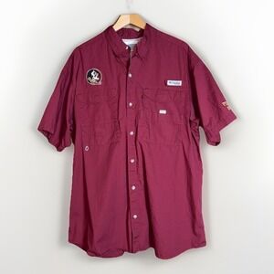 Columbia‎ PFG Men's Florida State Seminoles Vented Shirt Size L Maroon SS